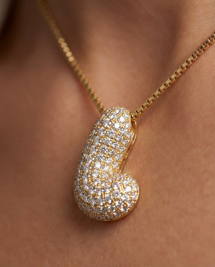 Jumbo Pavé Bubble Letter Necklace