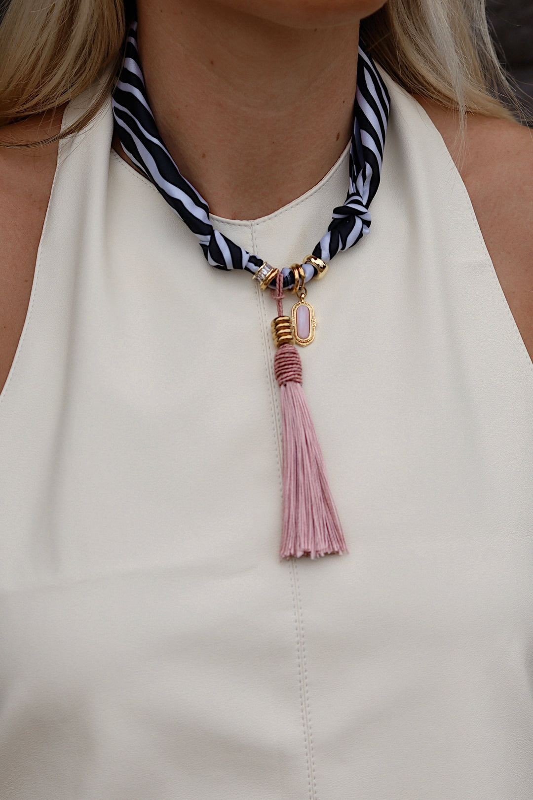Zebra Scarf Necklace