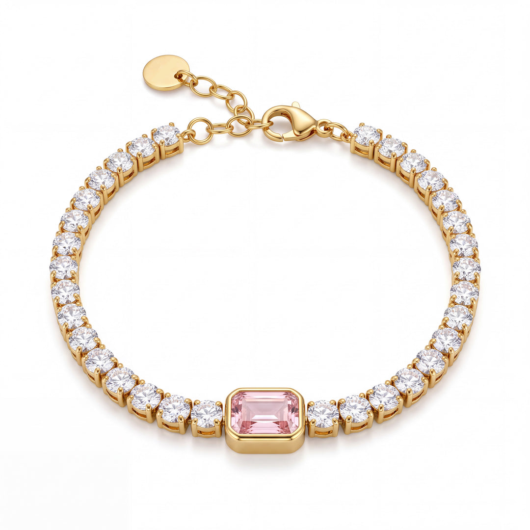 Pink Stone Tennis Bracelet