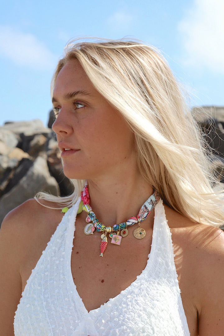 Pre Order - Positano Charm Scarf Necklace