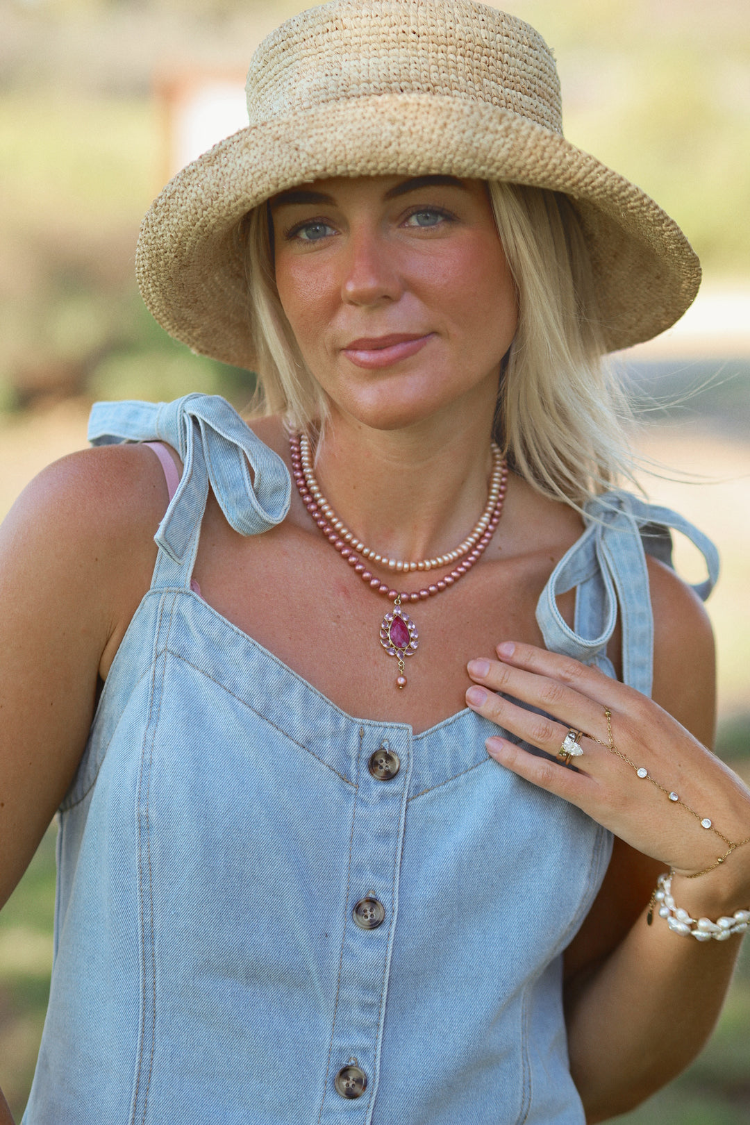 Garnet Rose Necklace