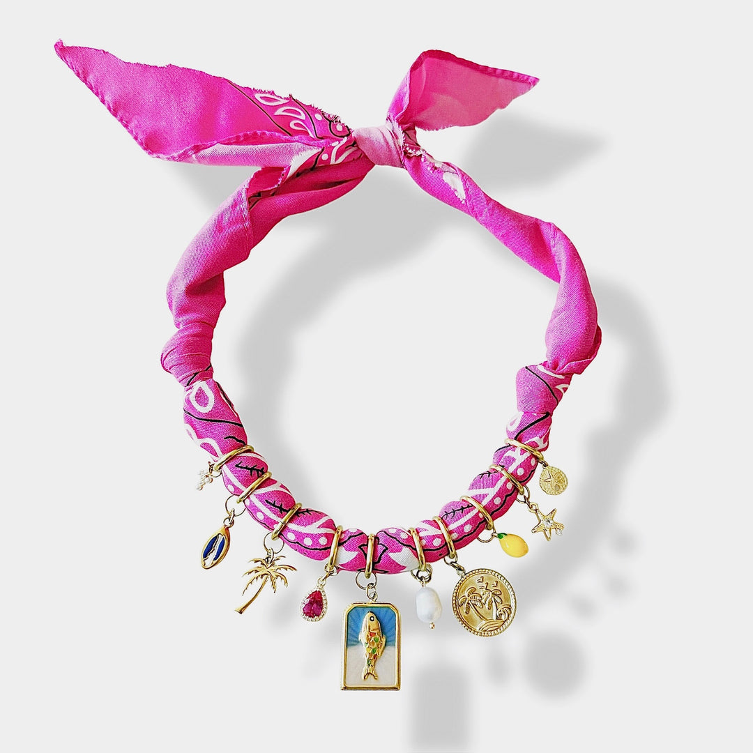 Salina Charm Scarf Necklace