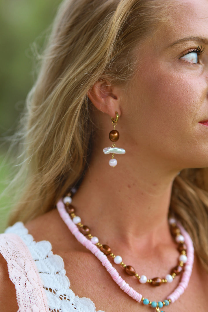 Chestnut Pearl Earrings