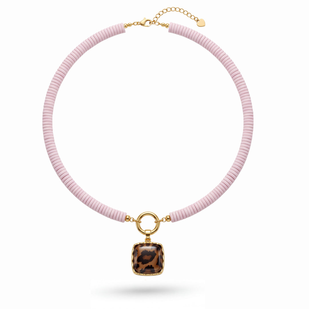 Pink Cheetah Necklace