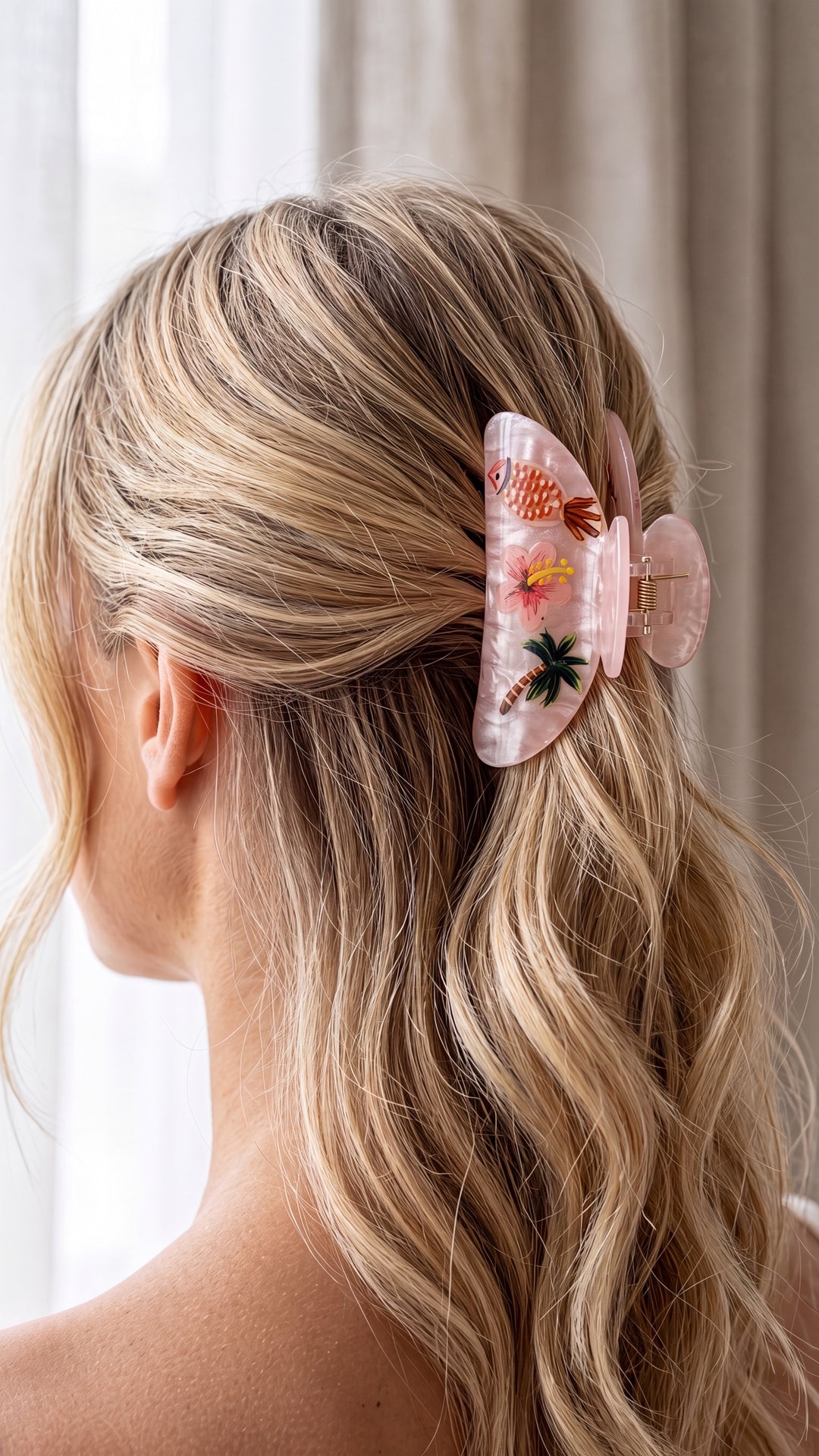 Oasis - Hand Painted Hair Clip