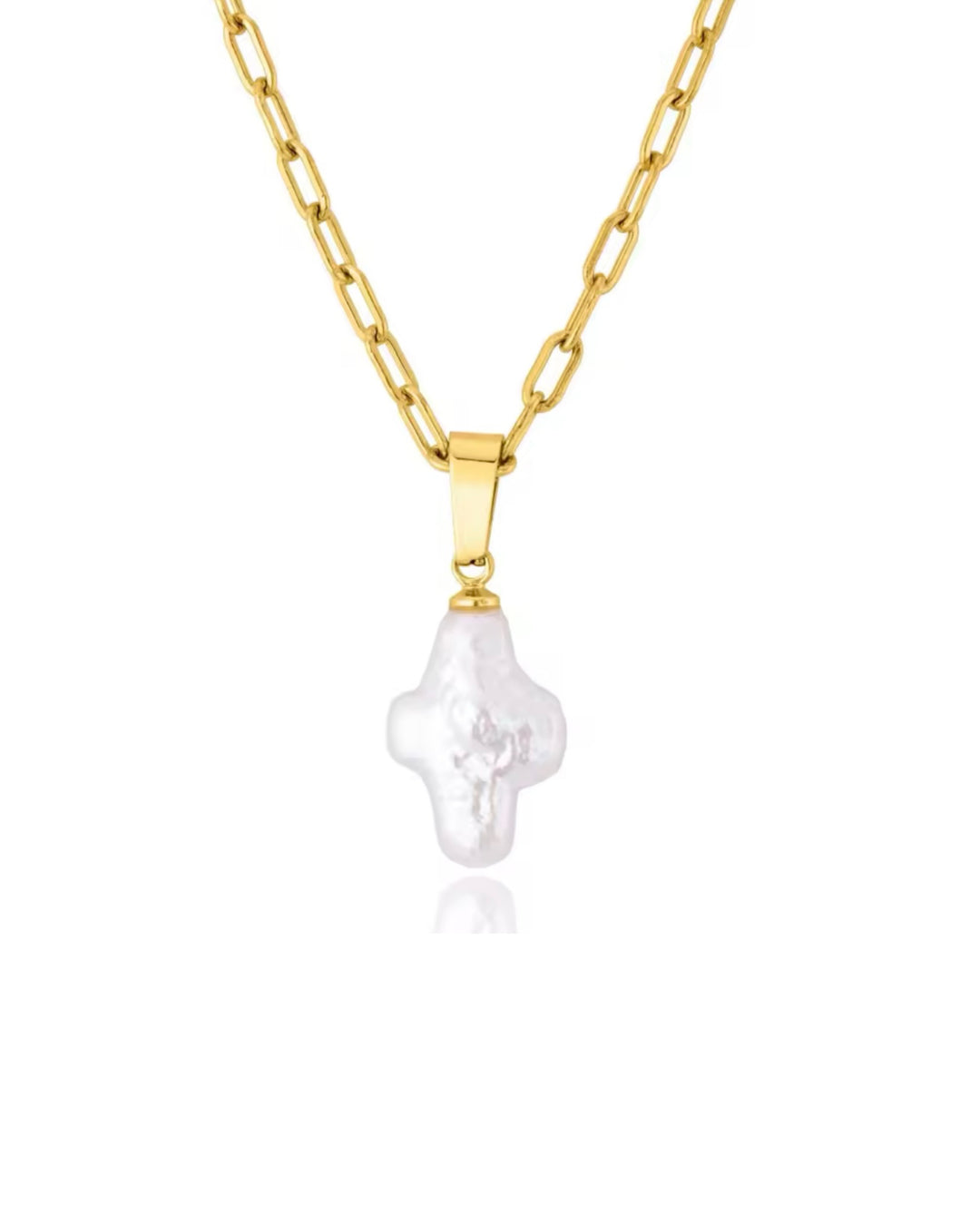Mini pearl cross necklace  image 0