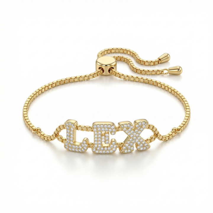 Bubble Name Chain Bracelet