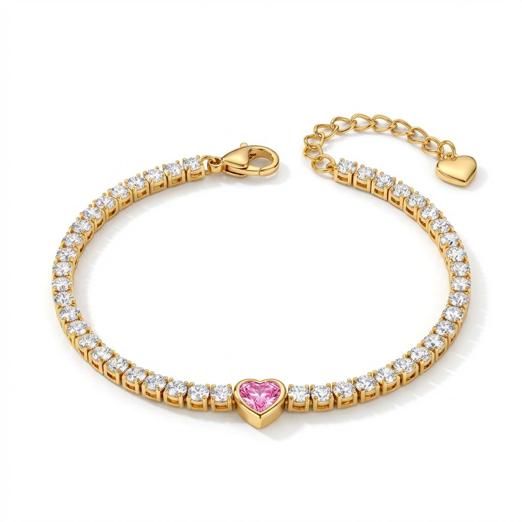 Tiny Heart Tennis Bracelet