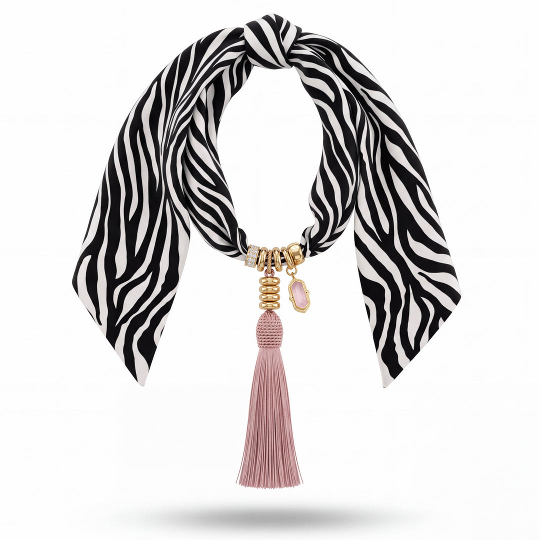 Zebra Scarf Necklace