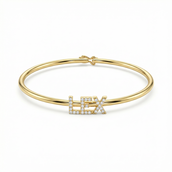 Mini Luxe Name Bangle