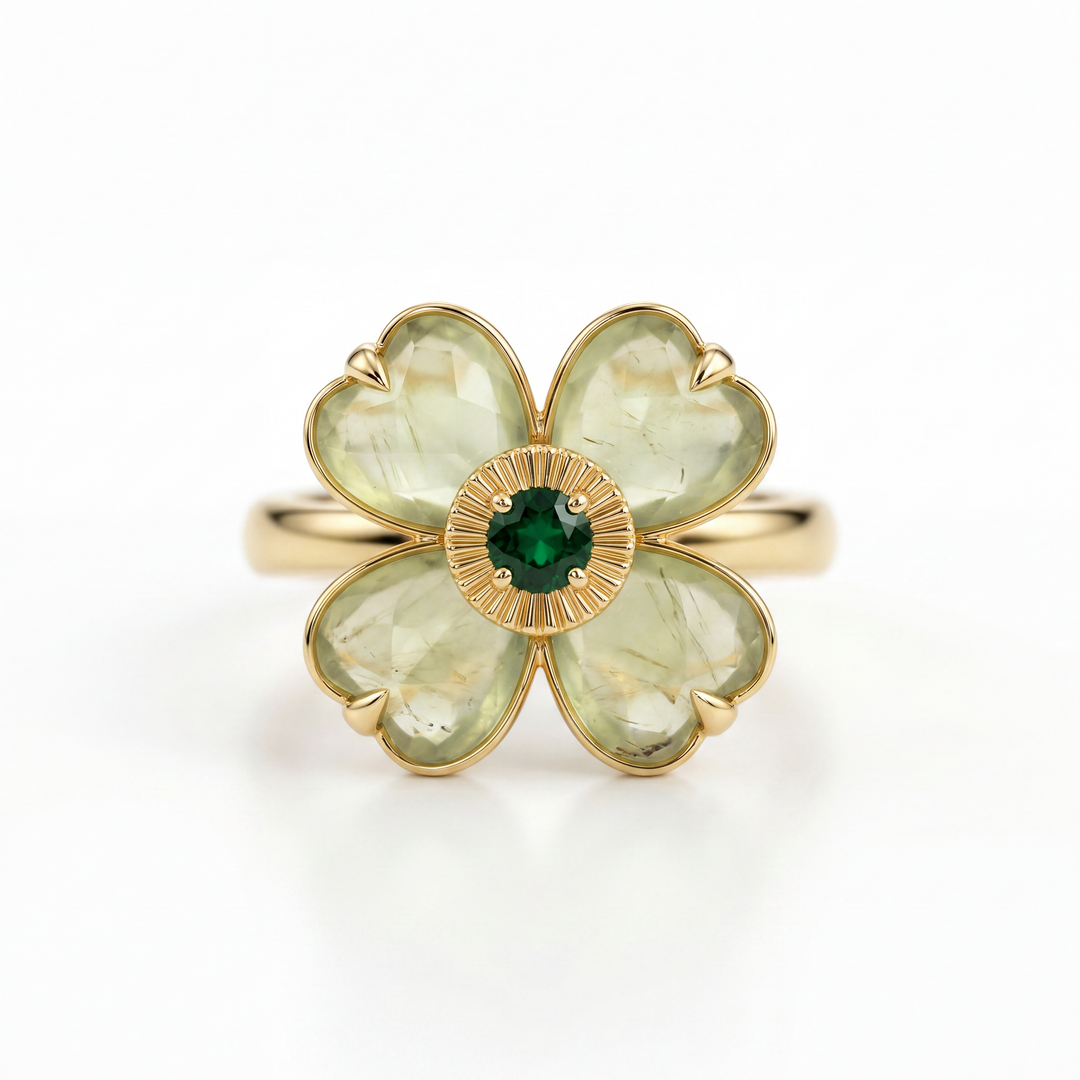 Green Hibiscus Ring