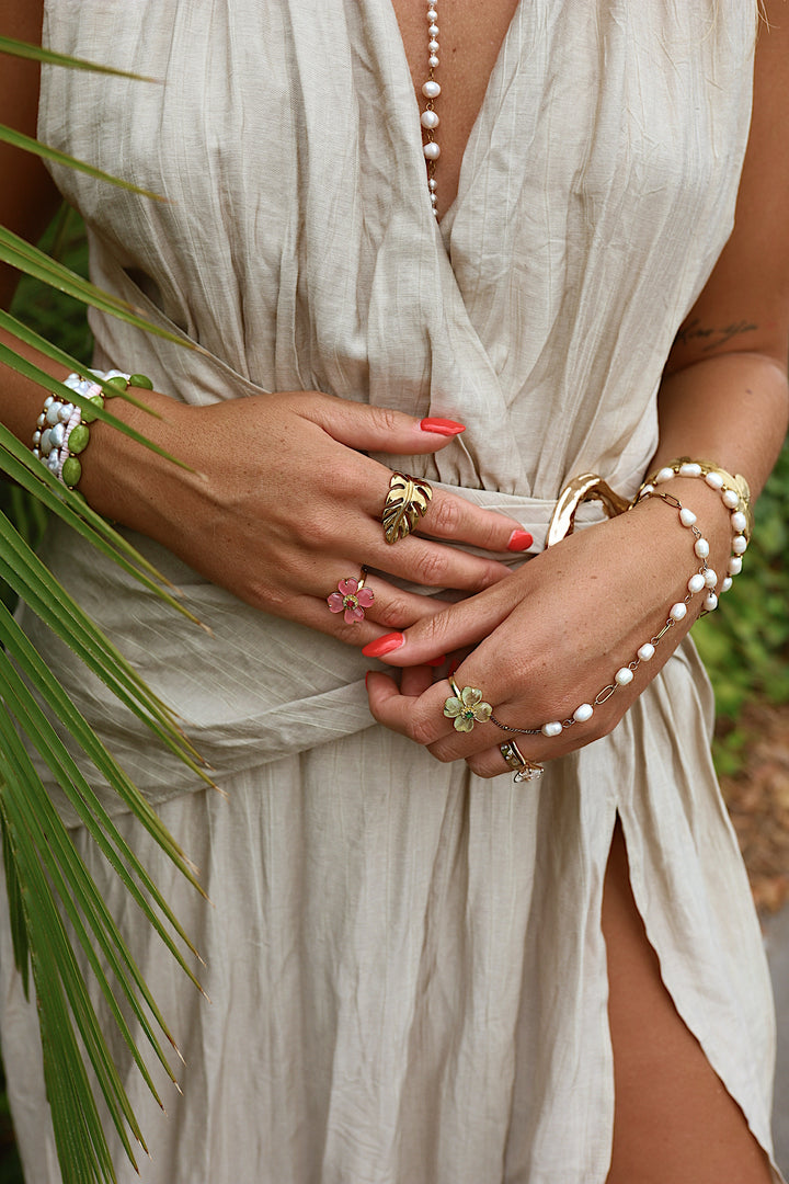 Green Hibiscus Ring