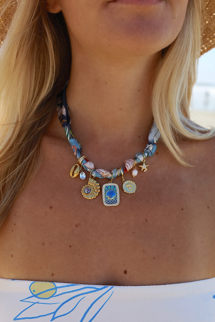 Pre Order - Tropea Charm Scarf Necklace