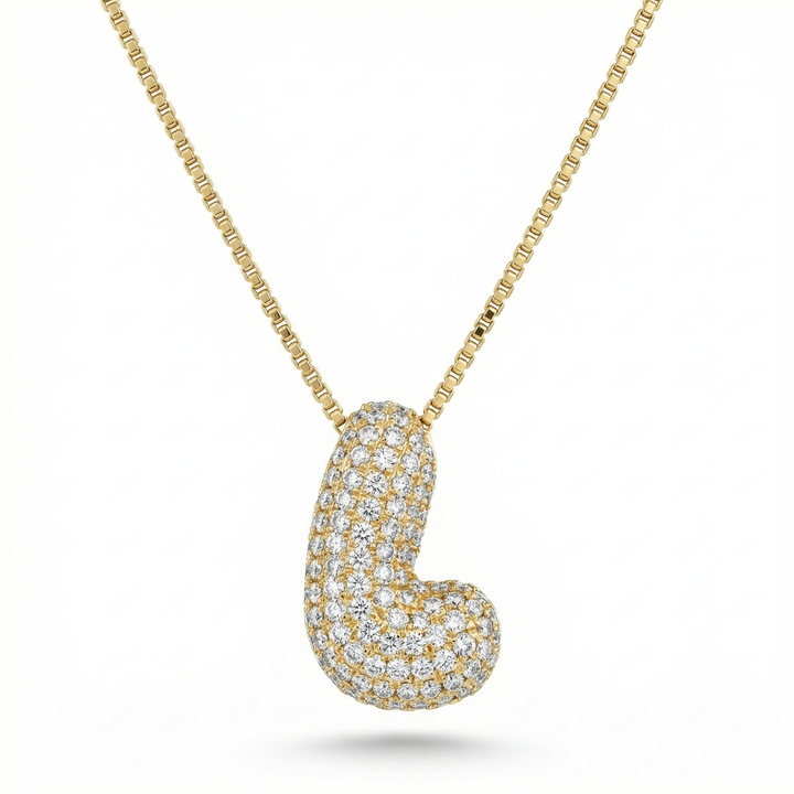 Jumbo Pavé Bubble Letter Necklace