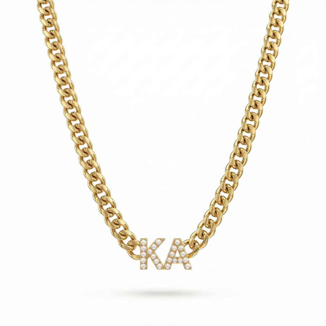 Bold Pearl Letter Necklace