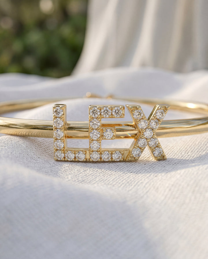 Mini Luxe Name Bangle