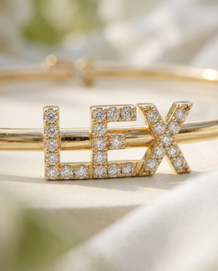 Mini Luxe Name Bangle