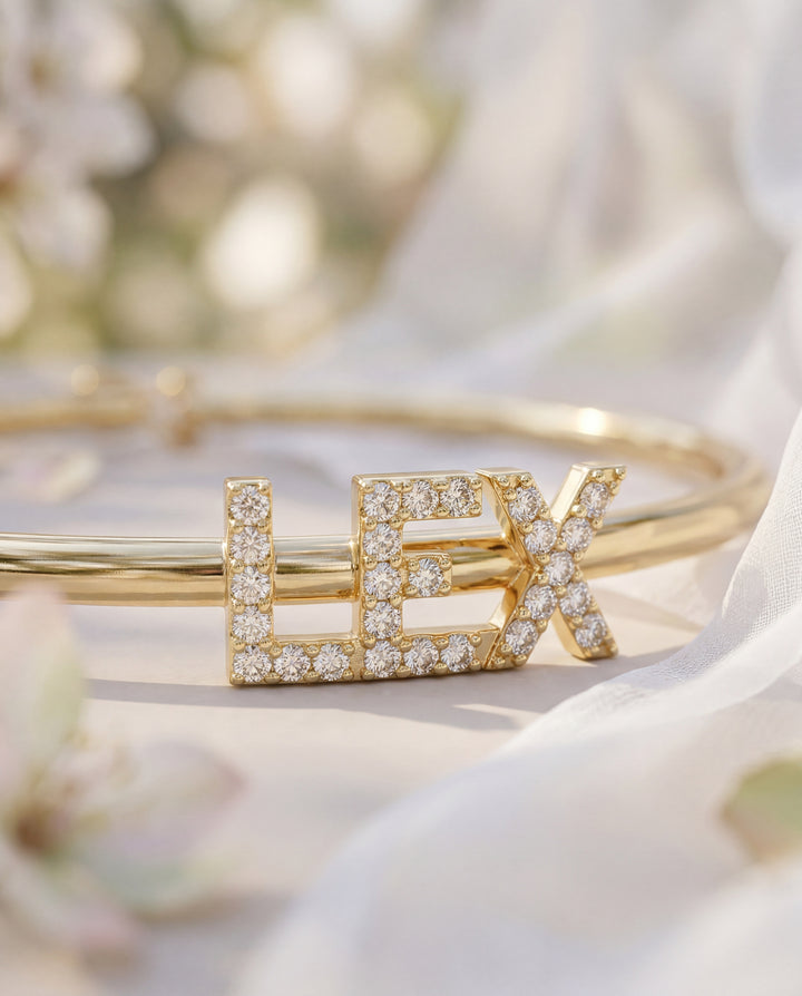 Mini Luxe Name Bangle