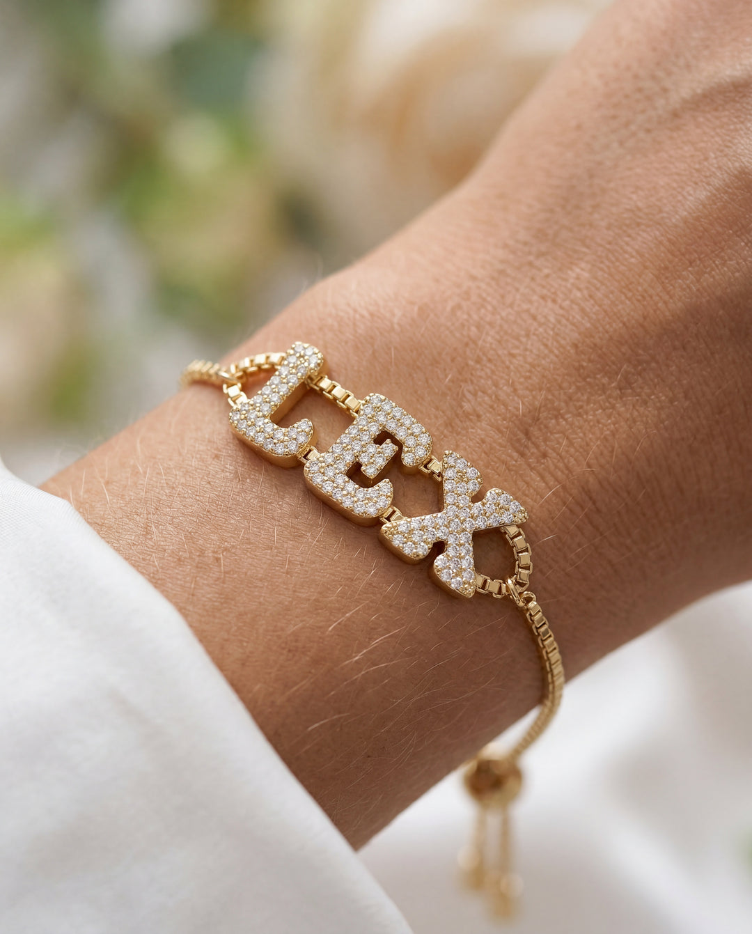 Bubble Name Chain Bracelet