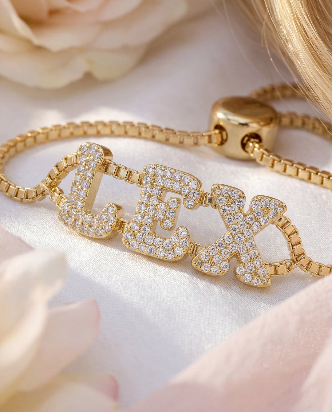 Bubble Name Chain Bracelet