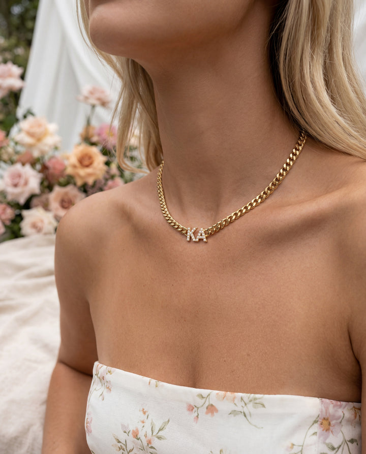 Bold Pearl Letter Necklace
