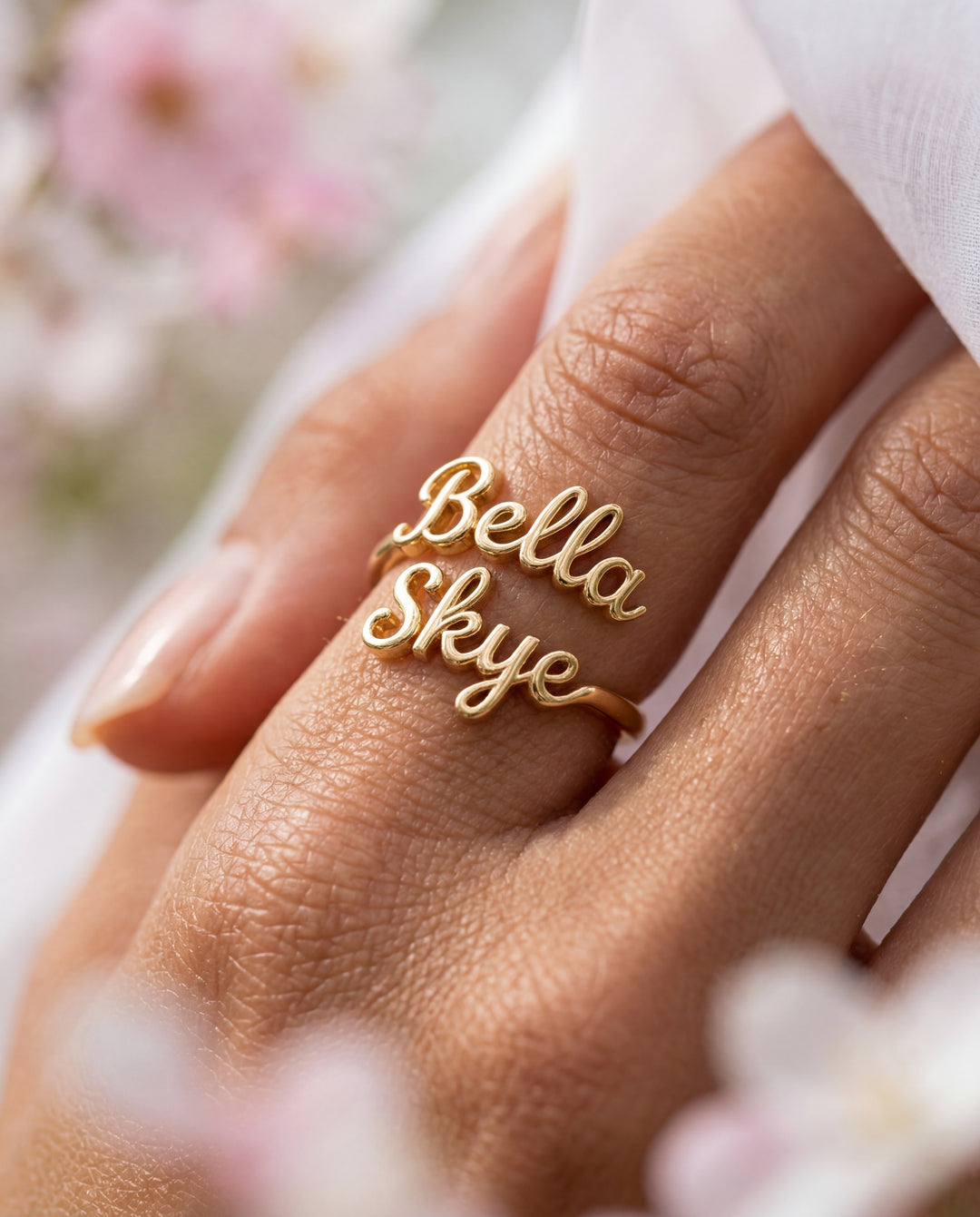 Petite Duo Name Ring
