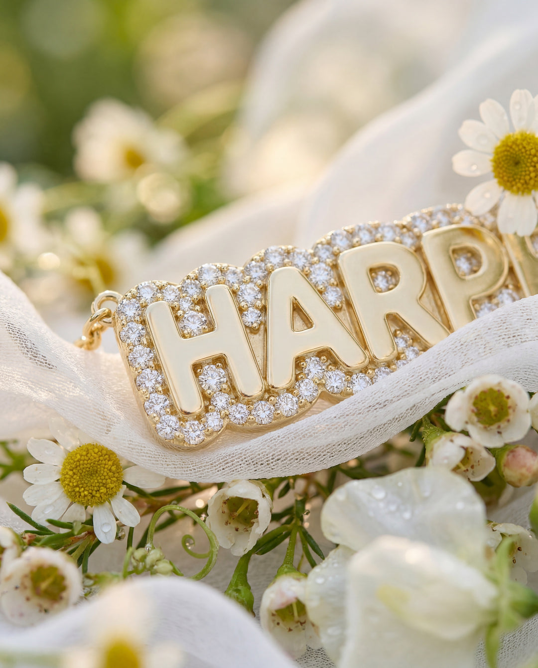 Pavé Bubble Name Necklace