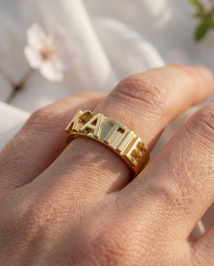 Bold Name Ring