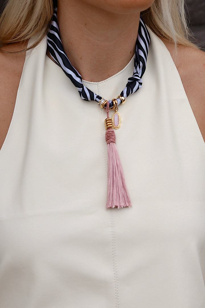 Zebra Scarf Necklace
