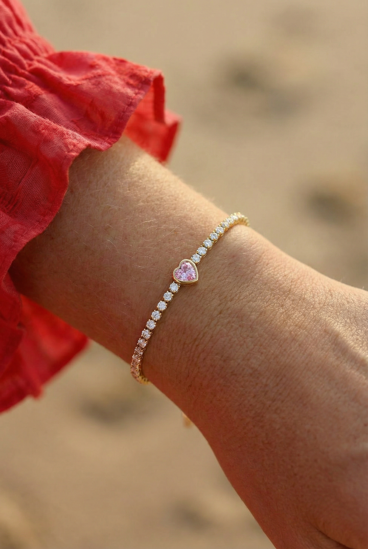 Tiny Heart Tennis Bracelet