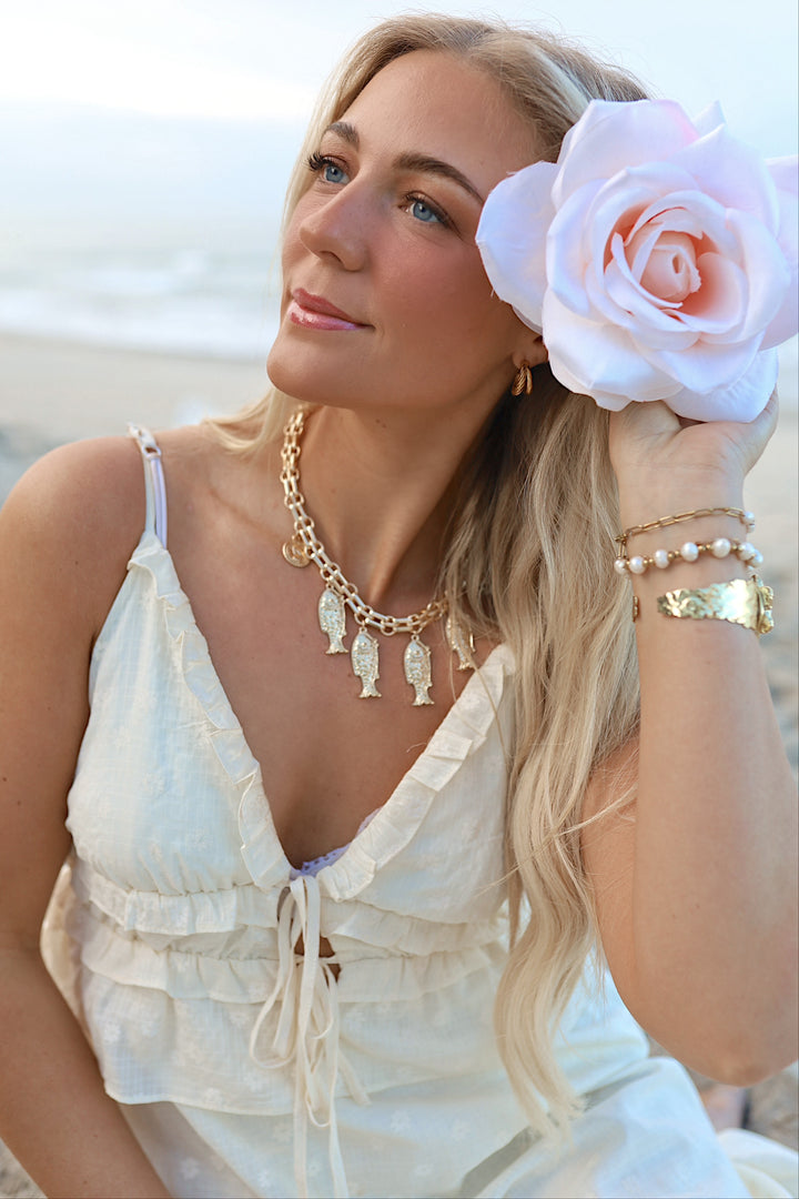 Golden textured hoops