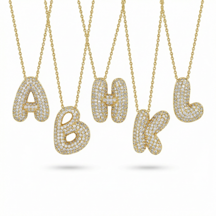 Jumbo Pavé Bubble Letter Necklace