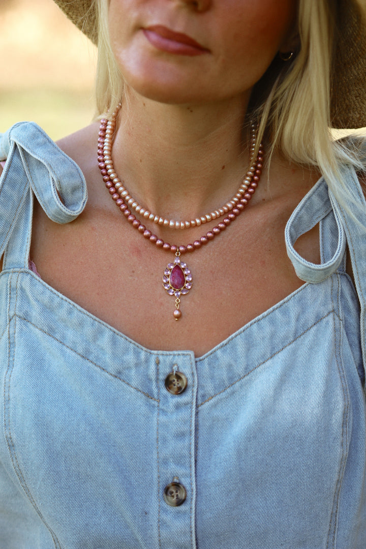 Garnet Rose Necklace