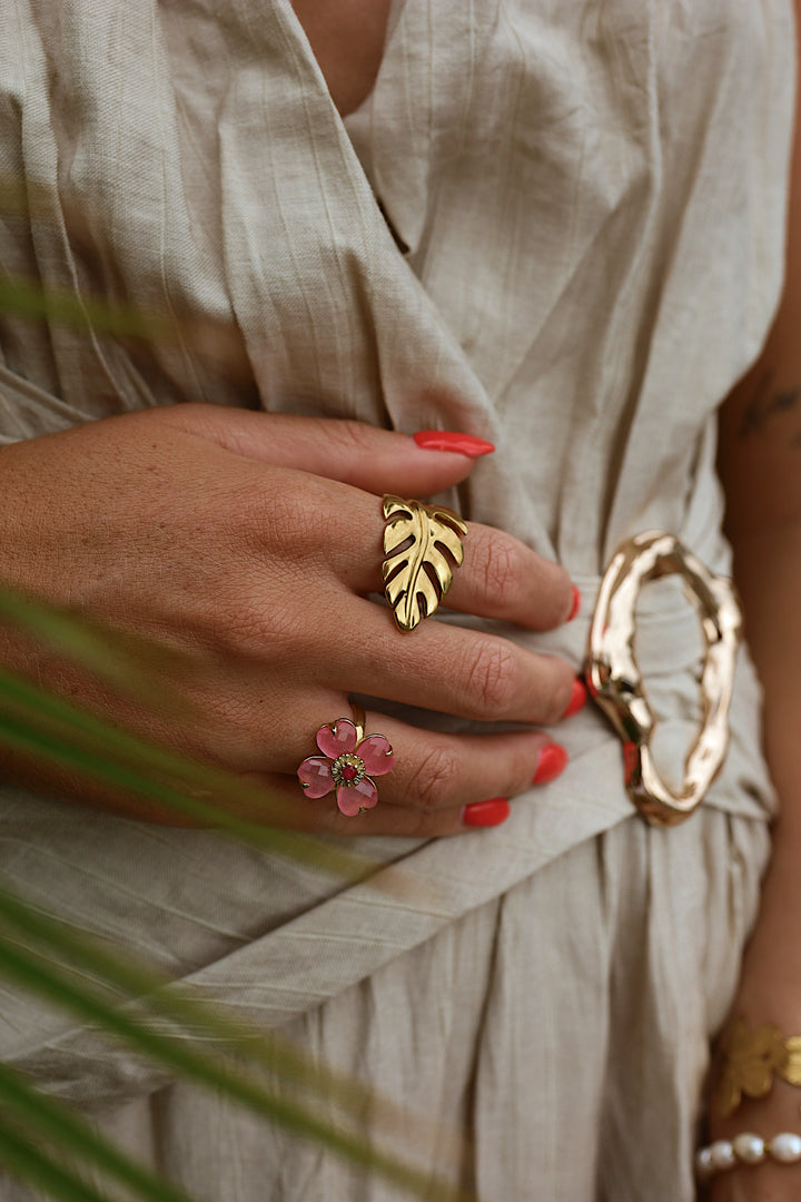Pink Hibiscus Ring