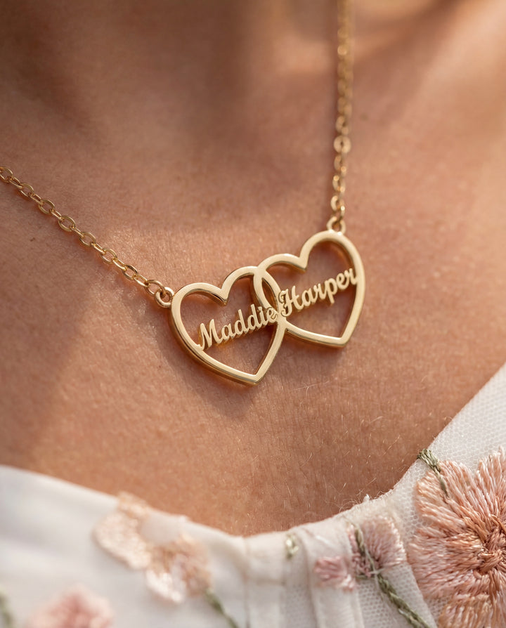 Duo Heart Name Necklace