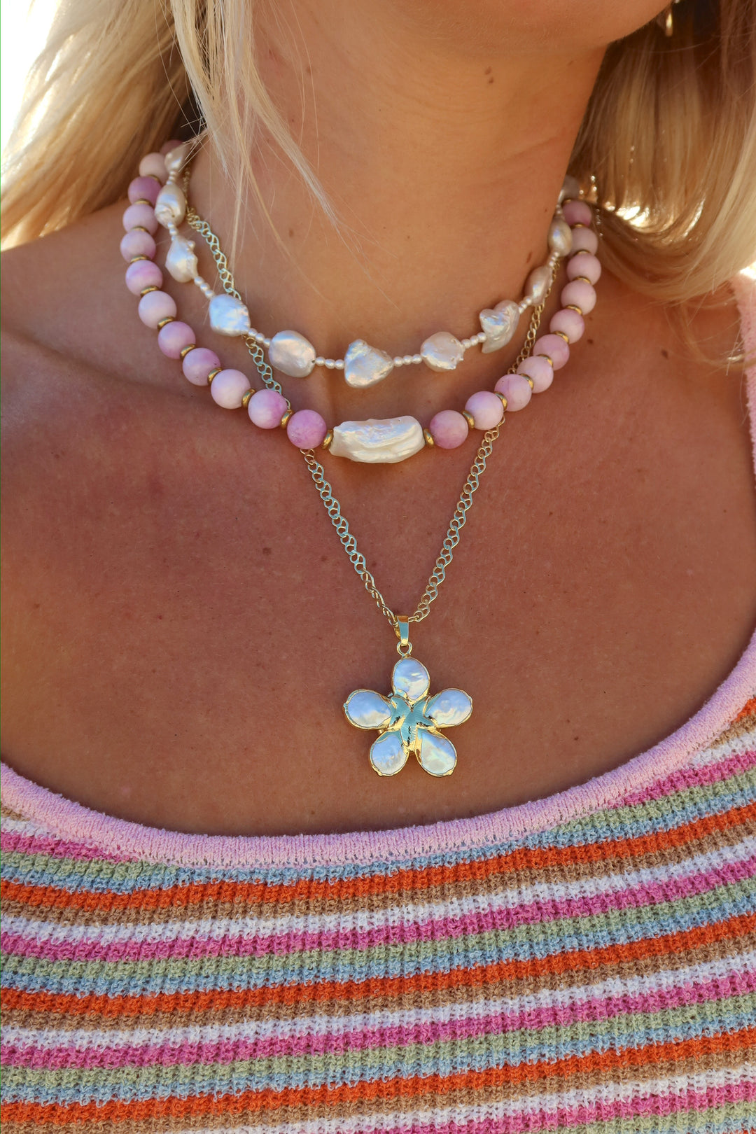 Lilac pearl necklace