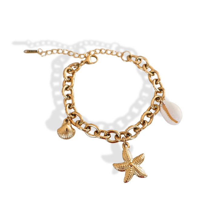 Pulsera con dije de paisaje marino