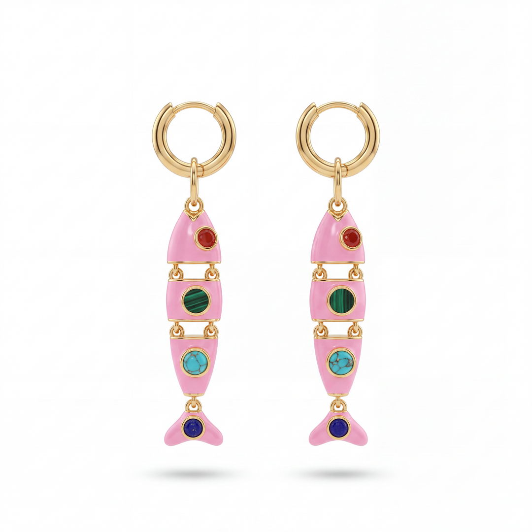 Pink Fish Earrings