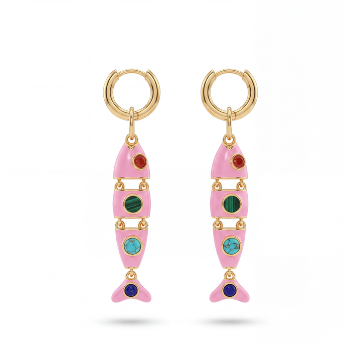 Pink Fish Earrings