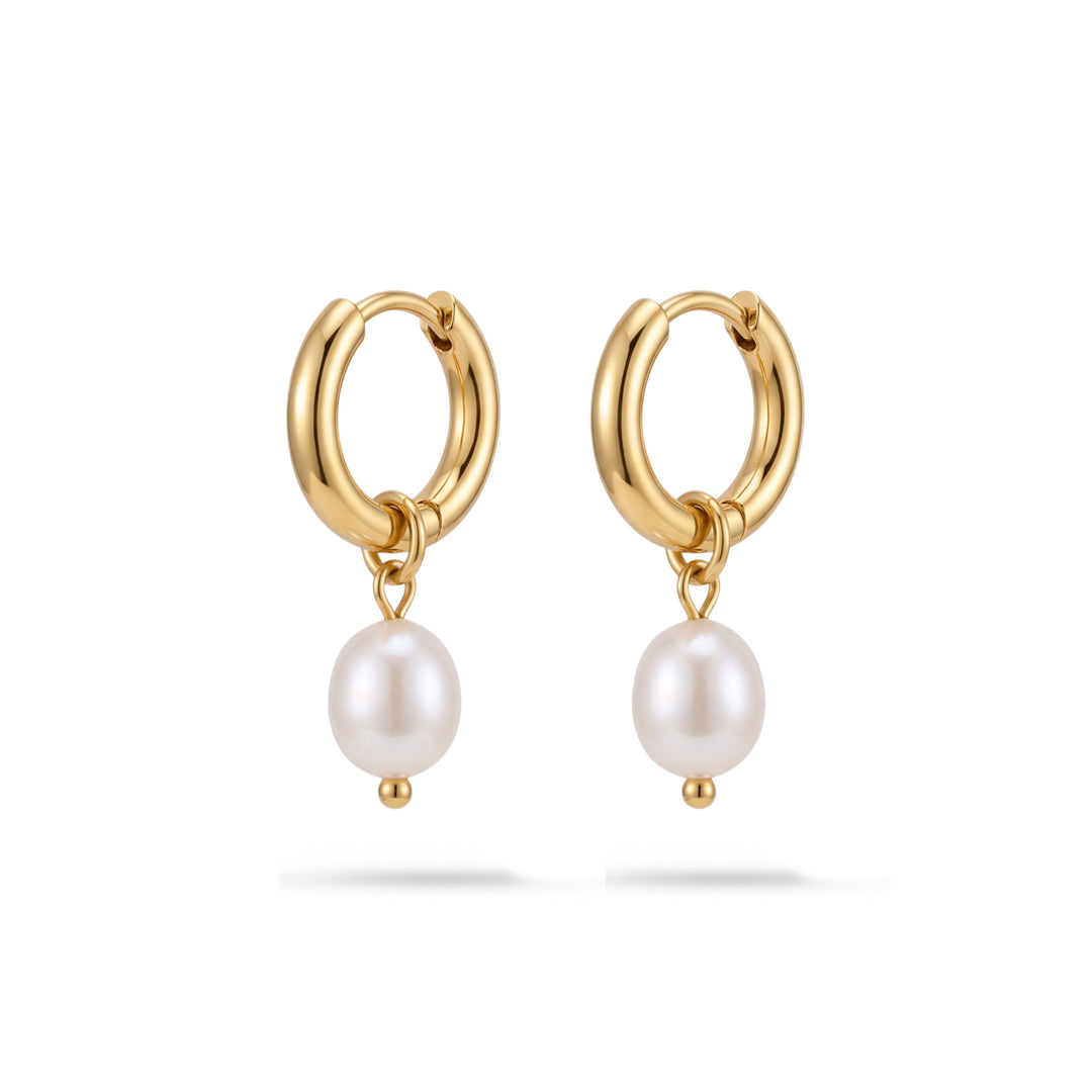Pearl Drop Hoops