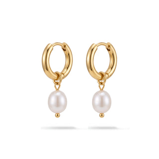Pearl Drop Hoops