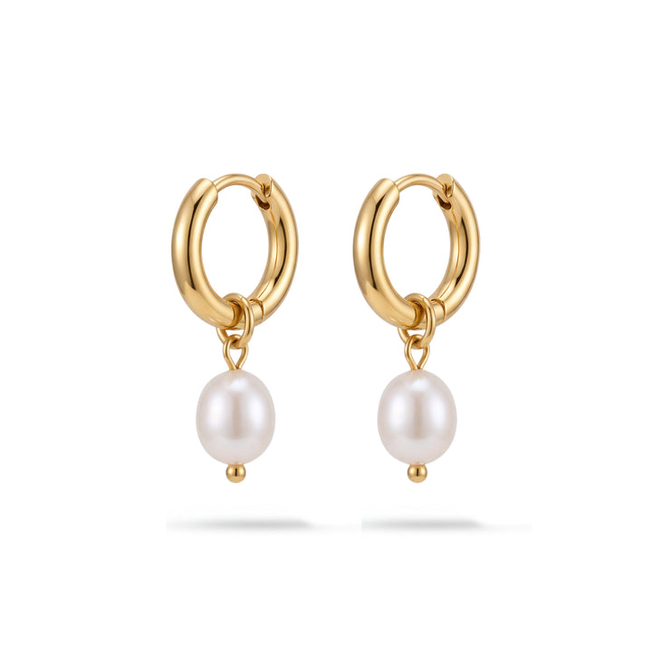 Pearl Drop Hoops