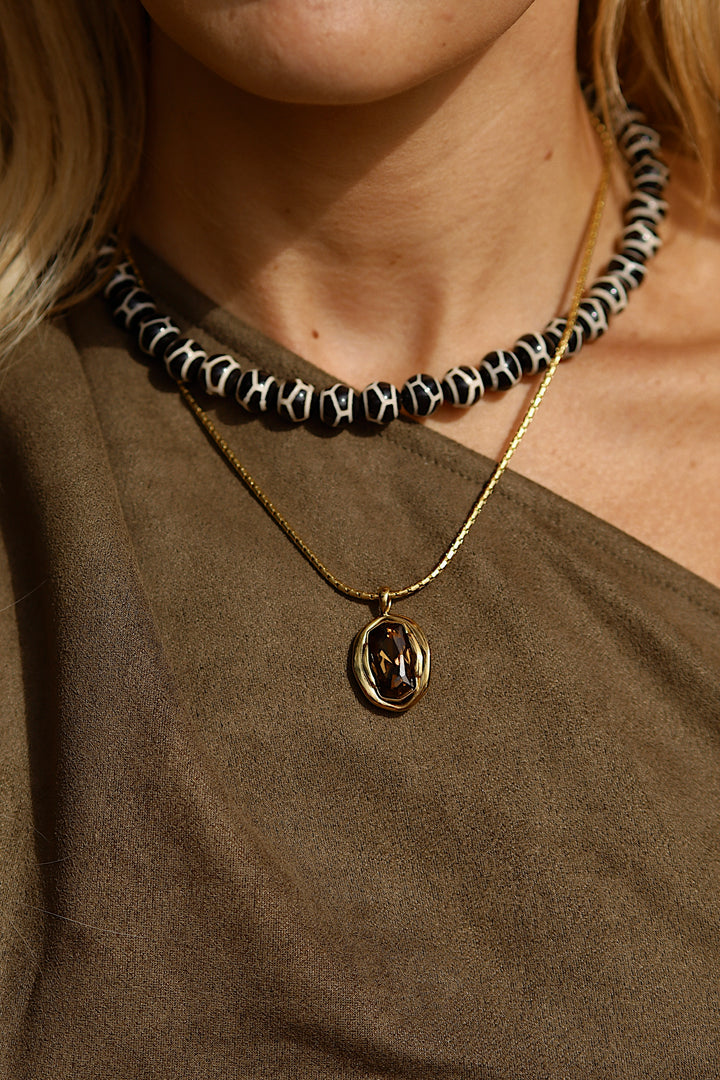 Delilah Necklace - Brown