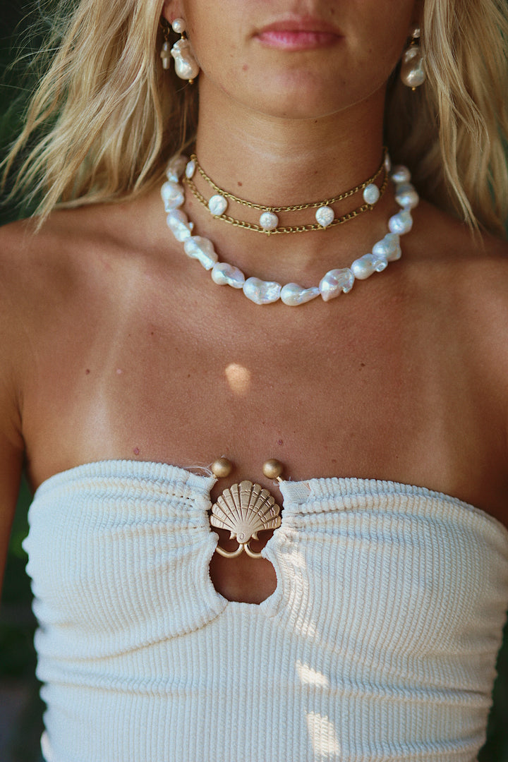 Chunky Baroque Pearl Necklace