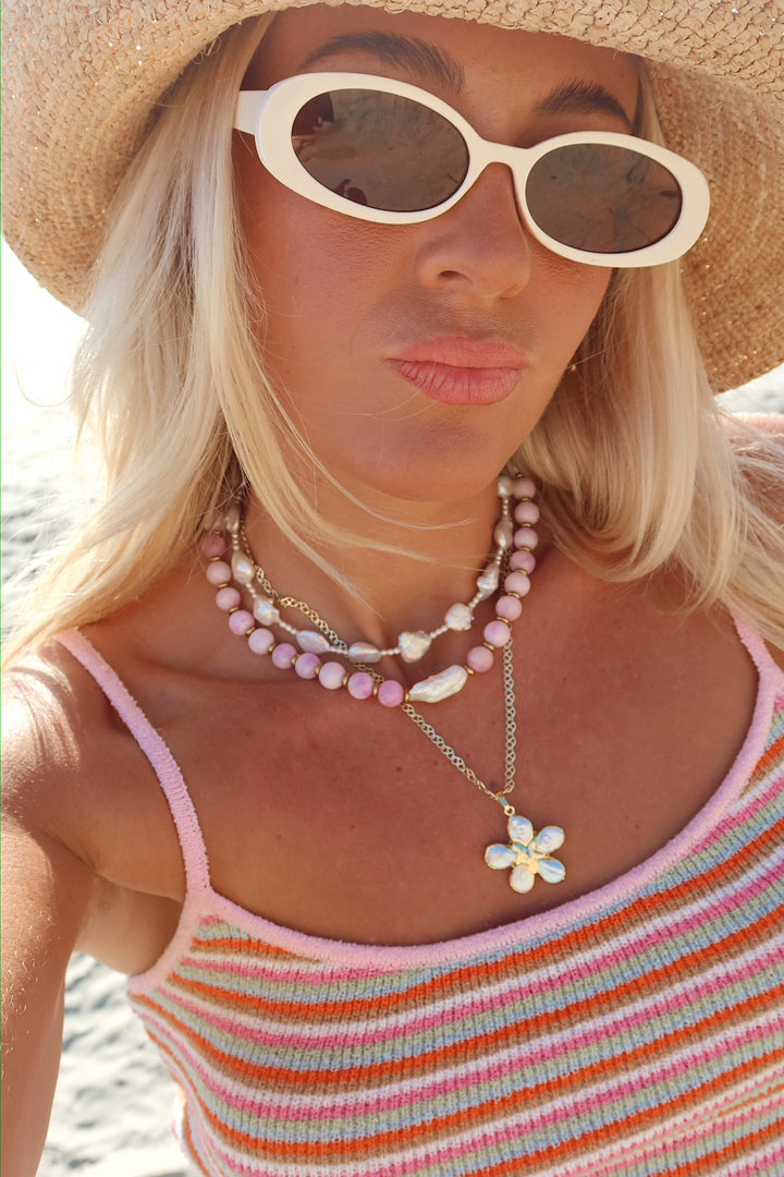 Lilac pearl necklace