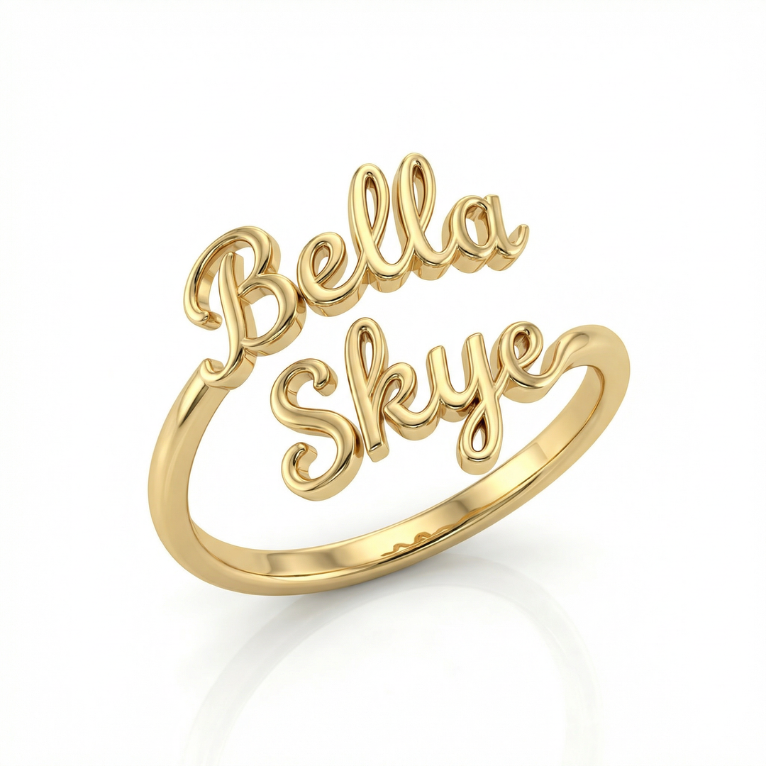 Petite Duo Name Ring