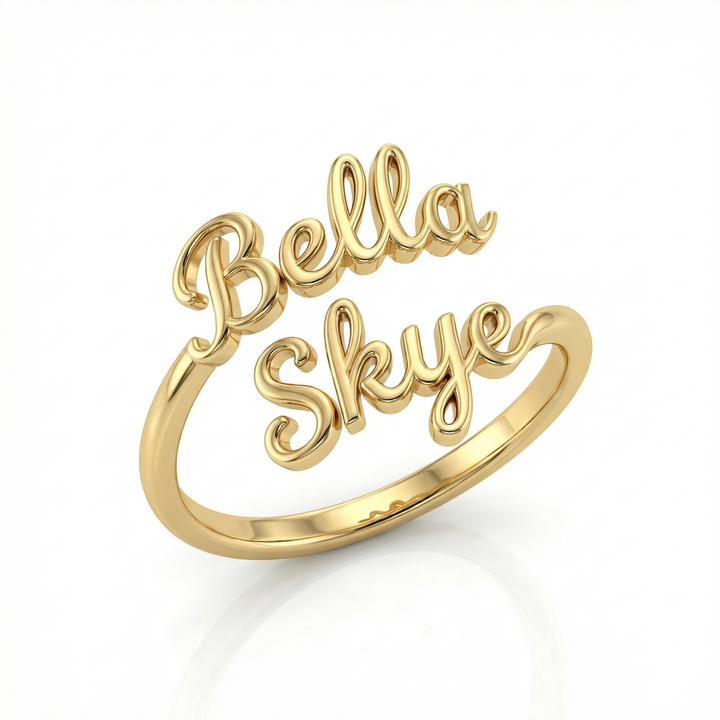 Petite Duo Name Ring