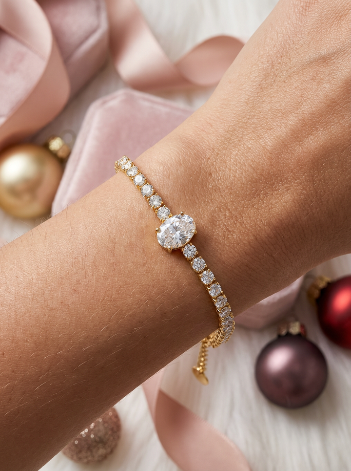 Frosted Oval Tennis Bracelet