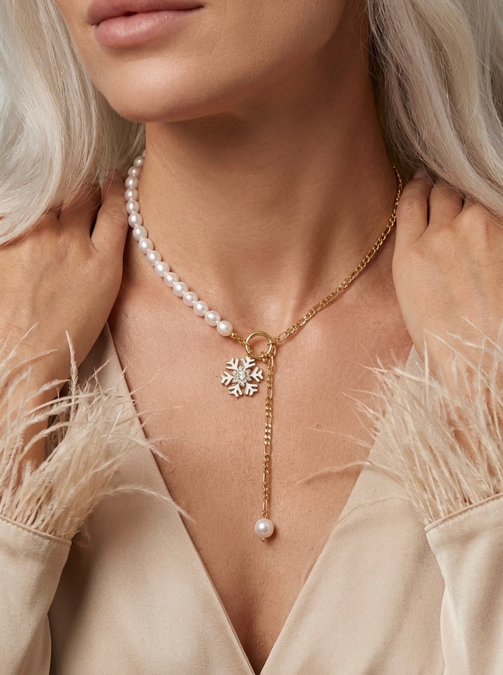 Snowflake Lariat Necklace