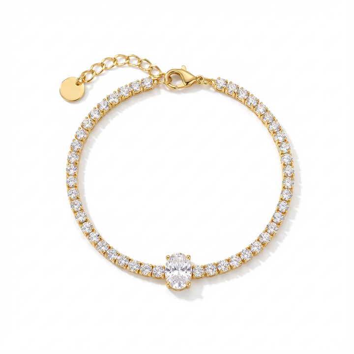 Frosted Oval Tennis Bracelet